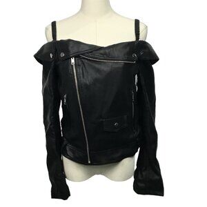 🔥 Forever 21 Edgy Off-Shoulder Moto Jacket – Brand New w/ Tags! 🔥